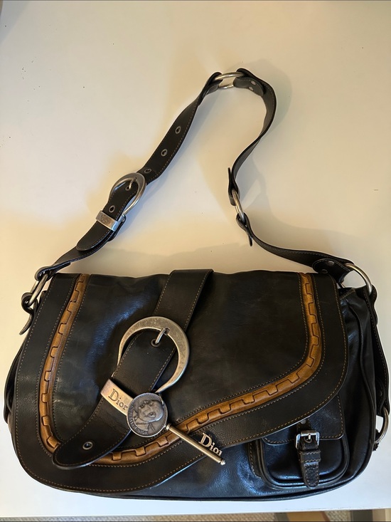 Dior Handbags - CHRISTIAN DIOR gaucho saddle bag black